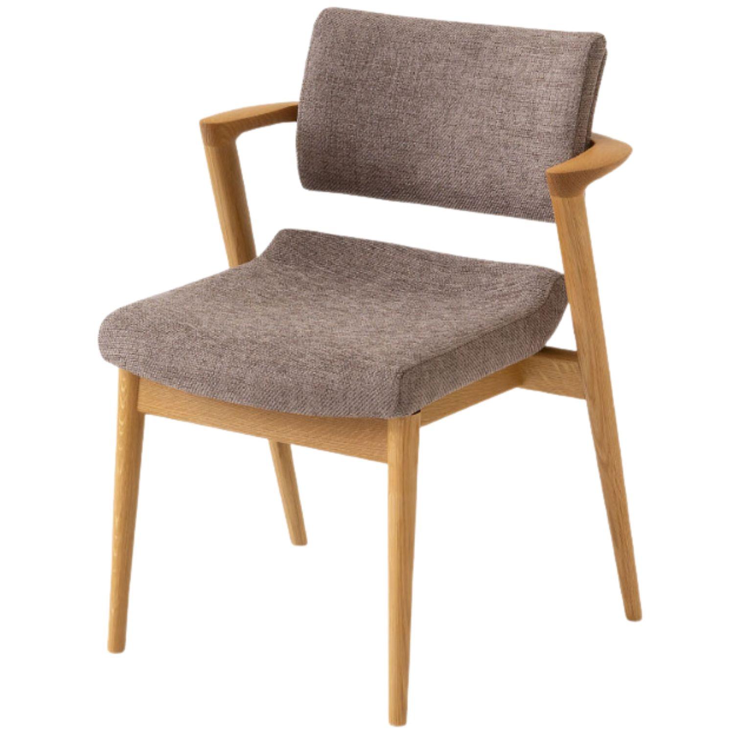 Motomi Kawakami 'Seoto-Ex KX250' Semi-Arm Chair in Beech & Upholstery for Hida For Sale 1