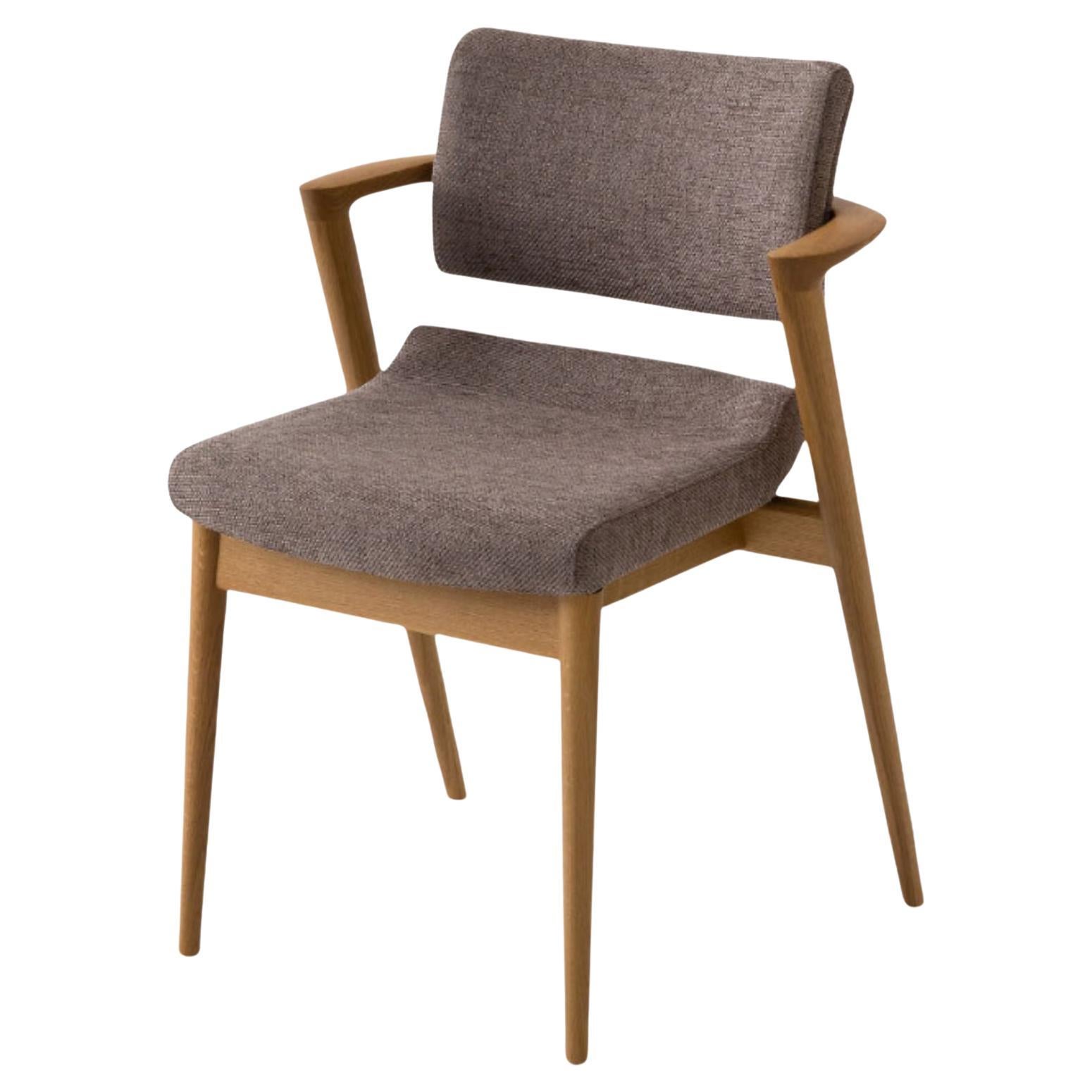 Motomi Kawakami 'Seoto-Ex KX250' Semi-Arm Chair in Oak & Upholstery for Hida For Sale