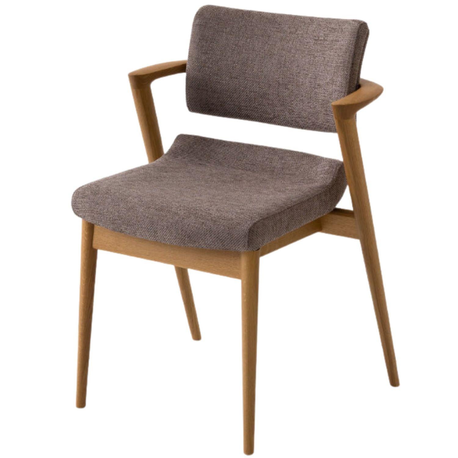 Contemporary Motomi Kawakami 'Seoto-Ex KX250' Semi-Arm Chair in Walnut & Upholstery for Hida For Sale