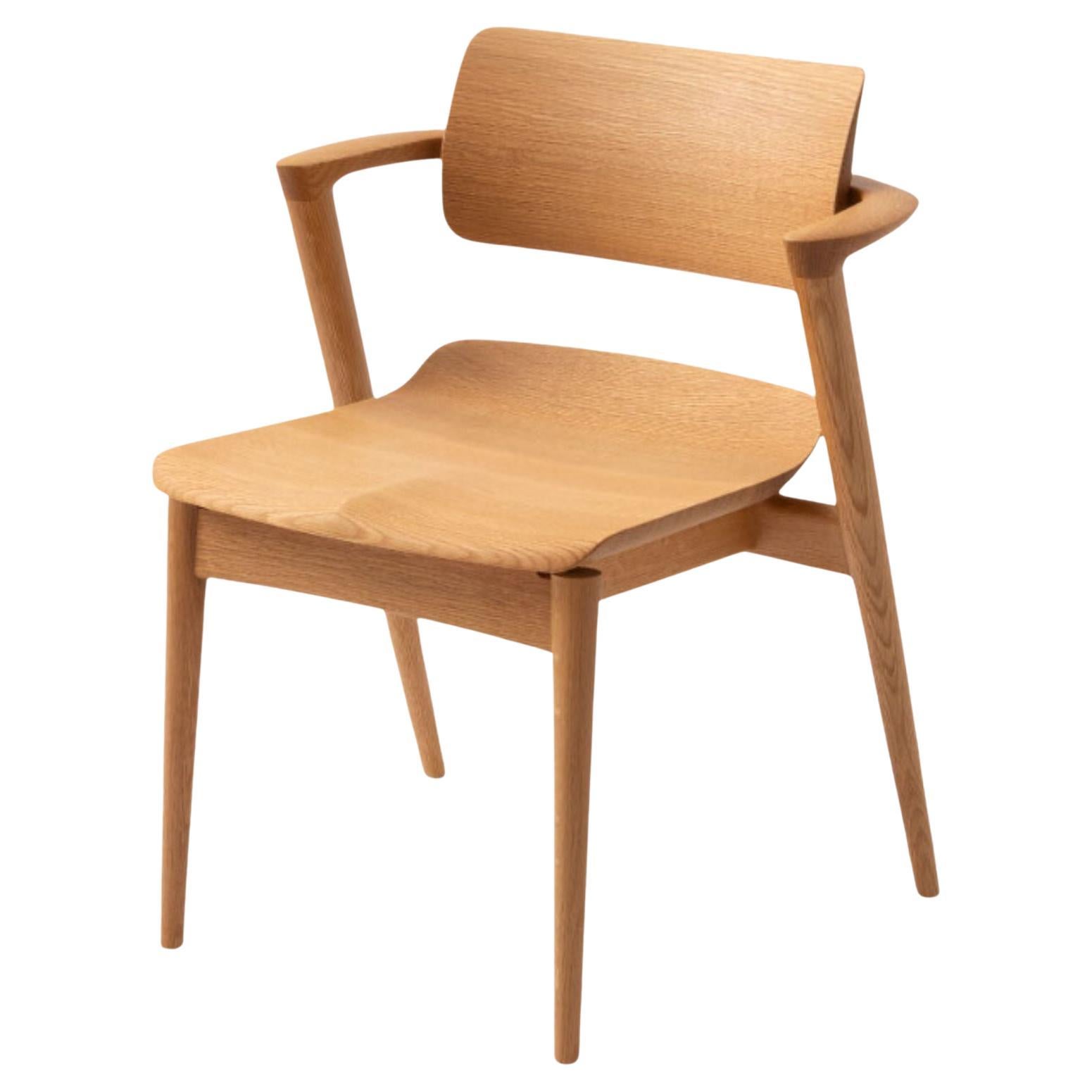 Motomi Kawakami 'Seoto-Ex KX251' Semi-Arm Dining Chair in Beech for Hida In New Condition For Sale In Glendale, CA