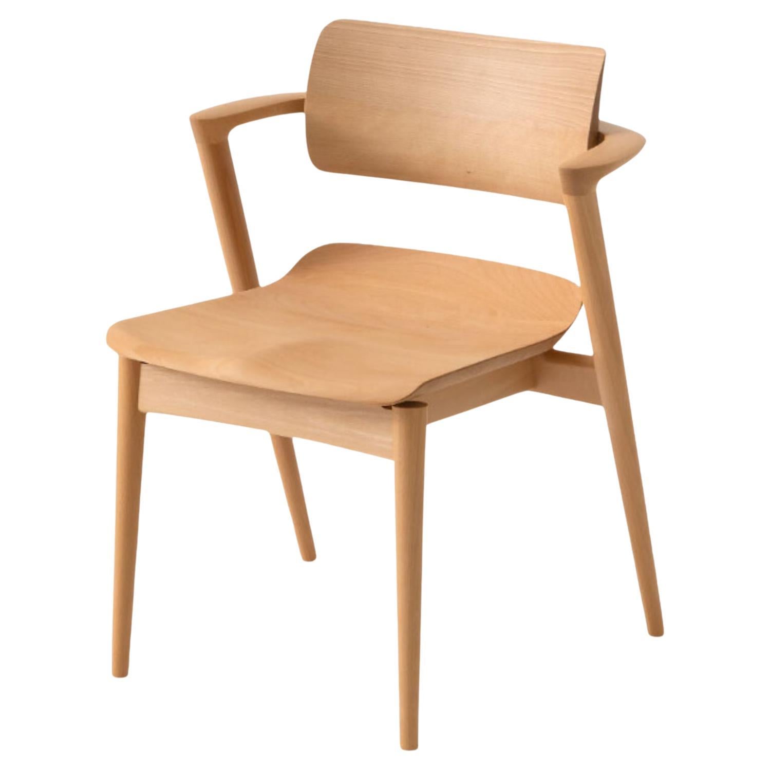 Motomi Kawakami 'Seoto-Ex KX251' Semi-Arm Dining Chair in Beech for Hida