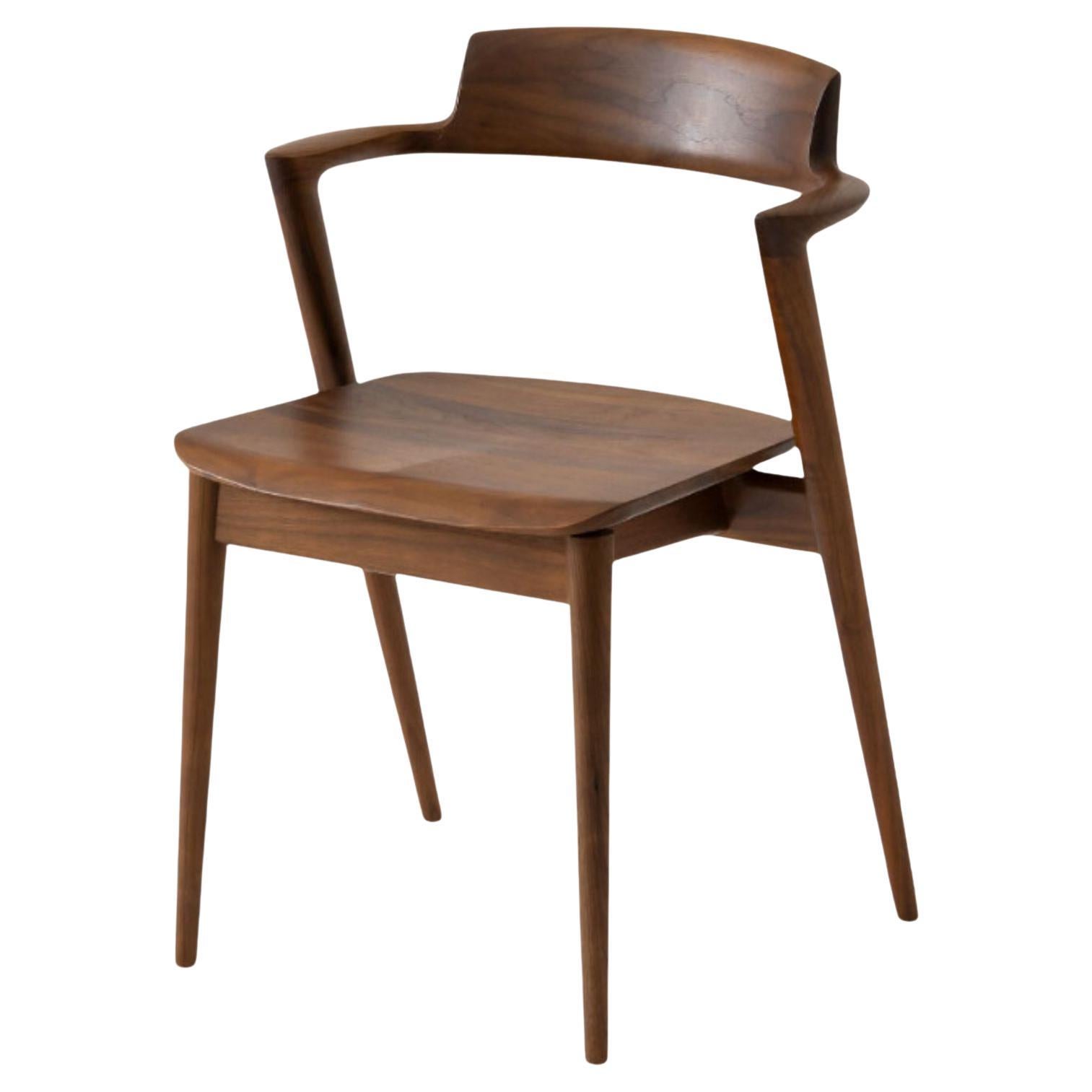 Motomi Kawakami 'Seoto KD20' Semi-Arm Upholstered Beech Dining Chair for Hida For Sale 2
