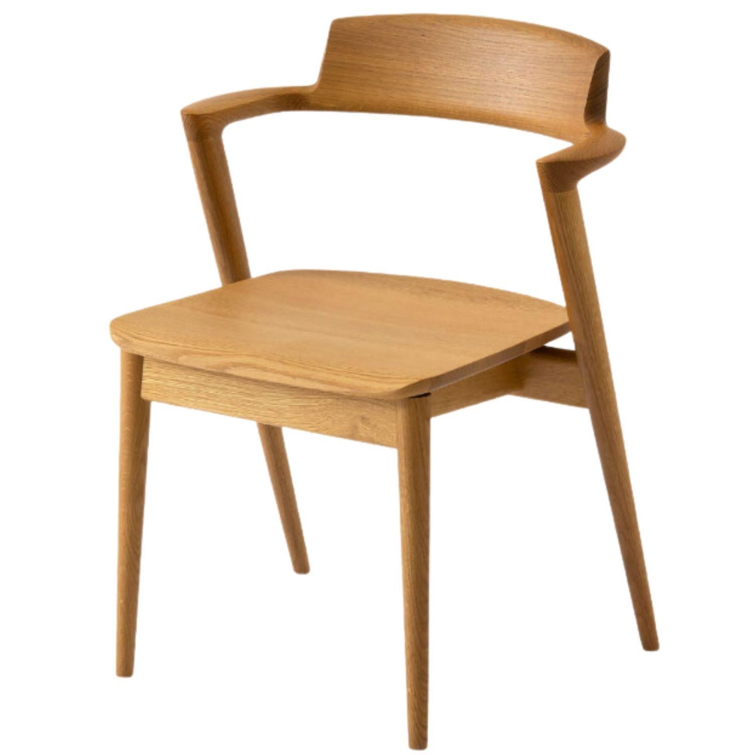 Motomi Kawakami 'Seoto KD20' Semi-Arm Upholstered Beech Dining Chair for Hida For Sale 8