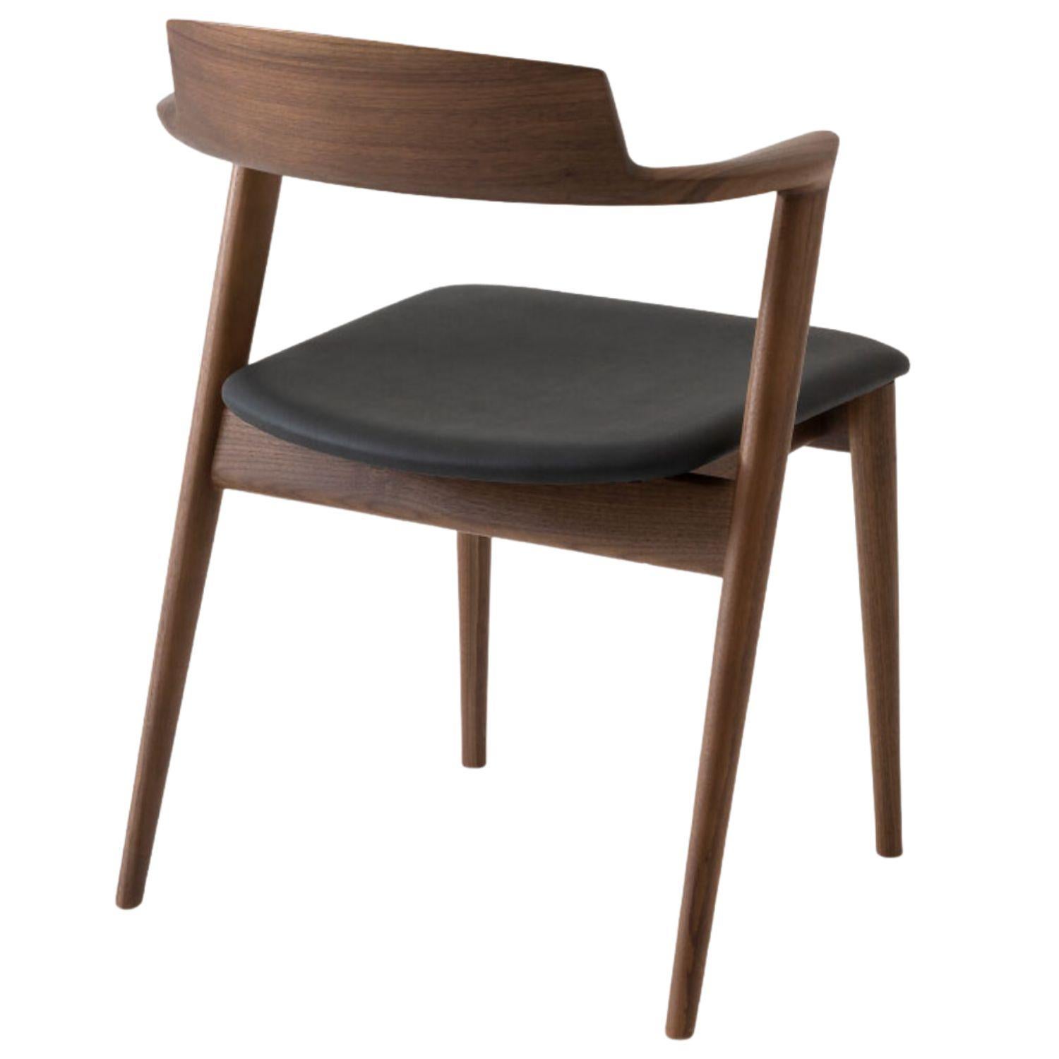 Motomi Kawakami 'Seoto KD20' Semi-Arm Upholstered Beech Dining Chair for Hida For Sale 1