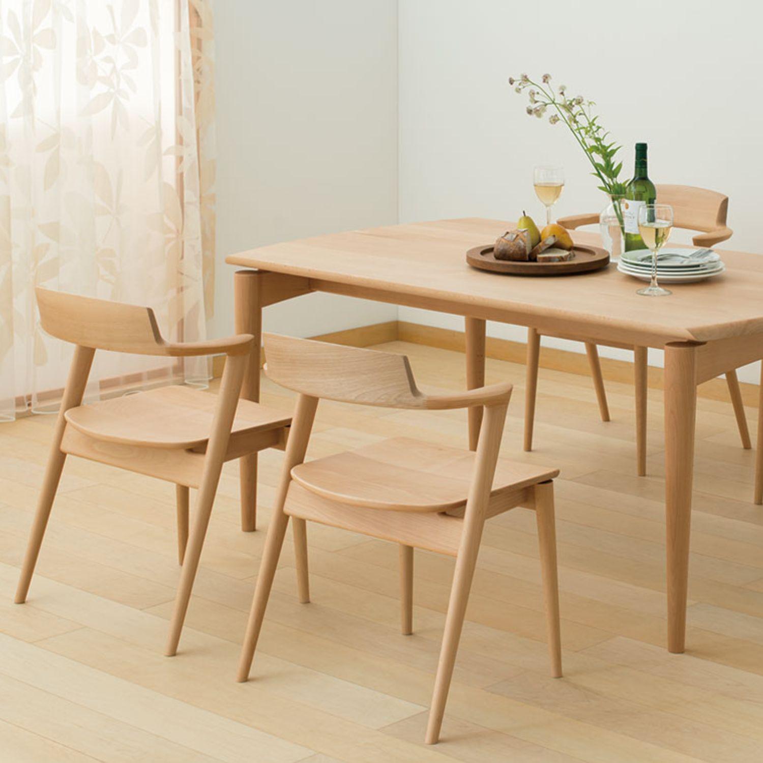 Motomi Kawakami 'Seoto KD20' Semi-Arm Upholstered Walnut Dining Chair for Hida For Sale 9