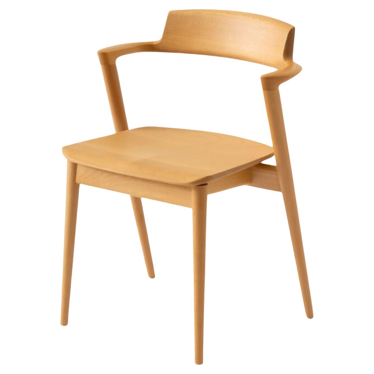 Motomi Kawakami 'Seoto KD21' Semi-Arm Dining Chair in Beech for Hida For Sale