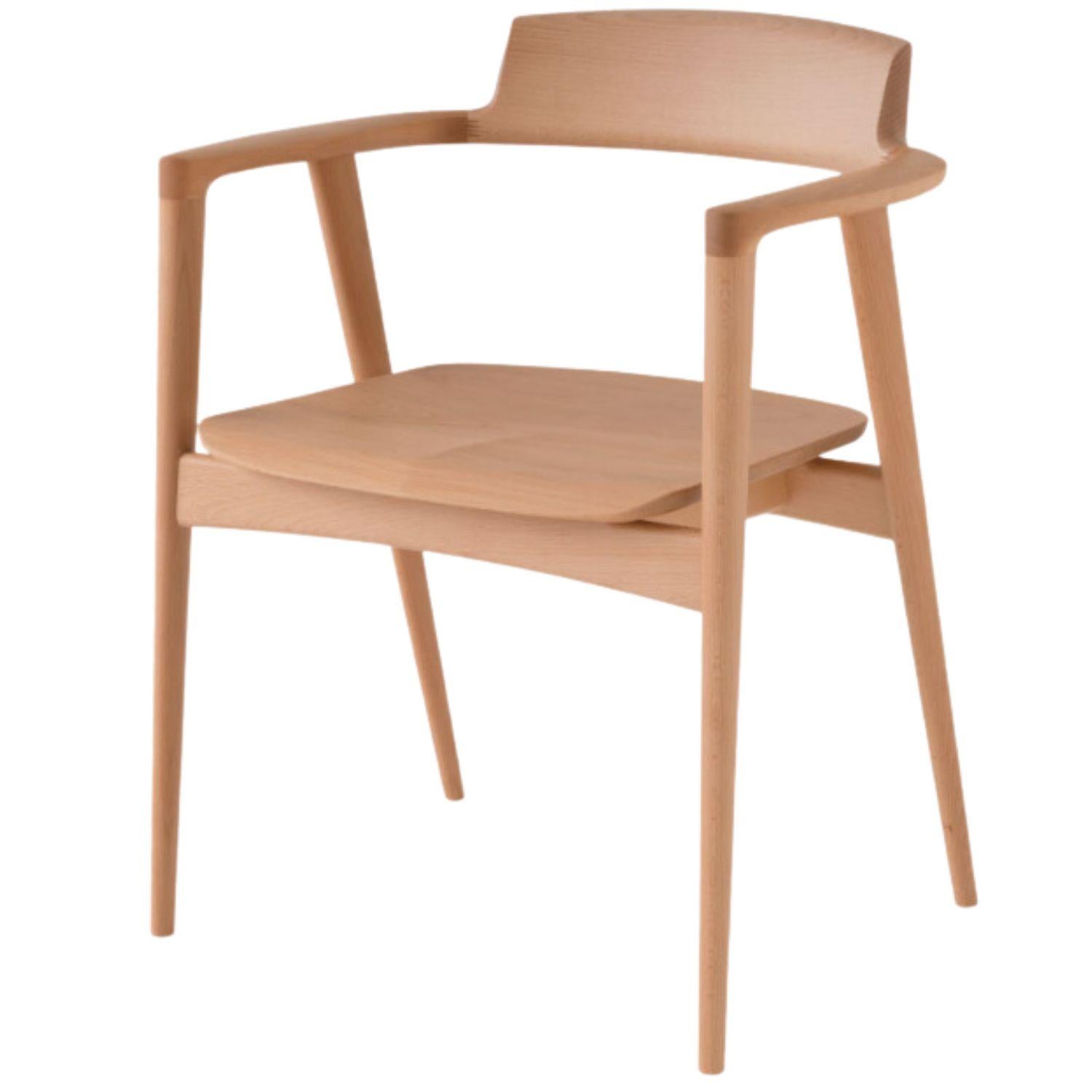 Contemporary Motomi Kawakami 'Seoto KD221' Dining Armchair in Upholstery and Beech for Hida For Sale