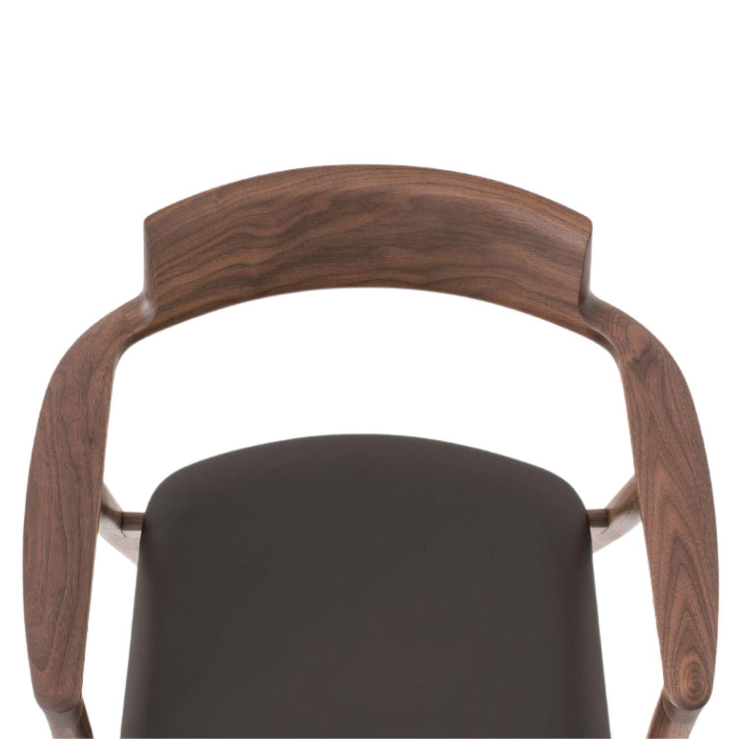 Motomi Kawakami 'Seoto KD221' Dining Armchair in Walnut for Hida In New Condition For Sale In Glendale, CA