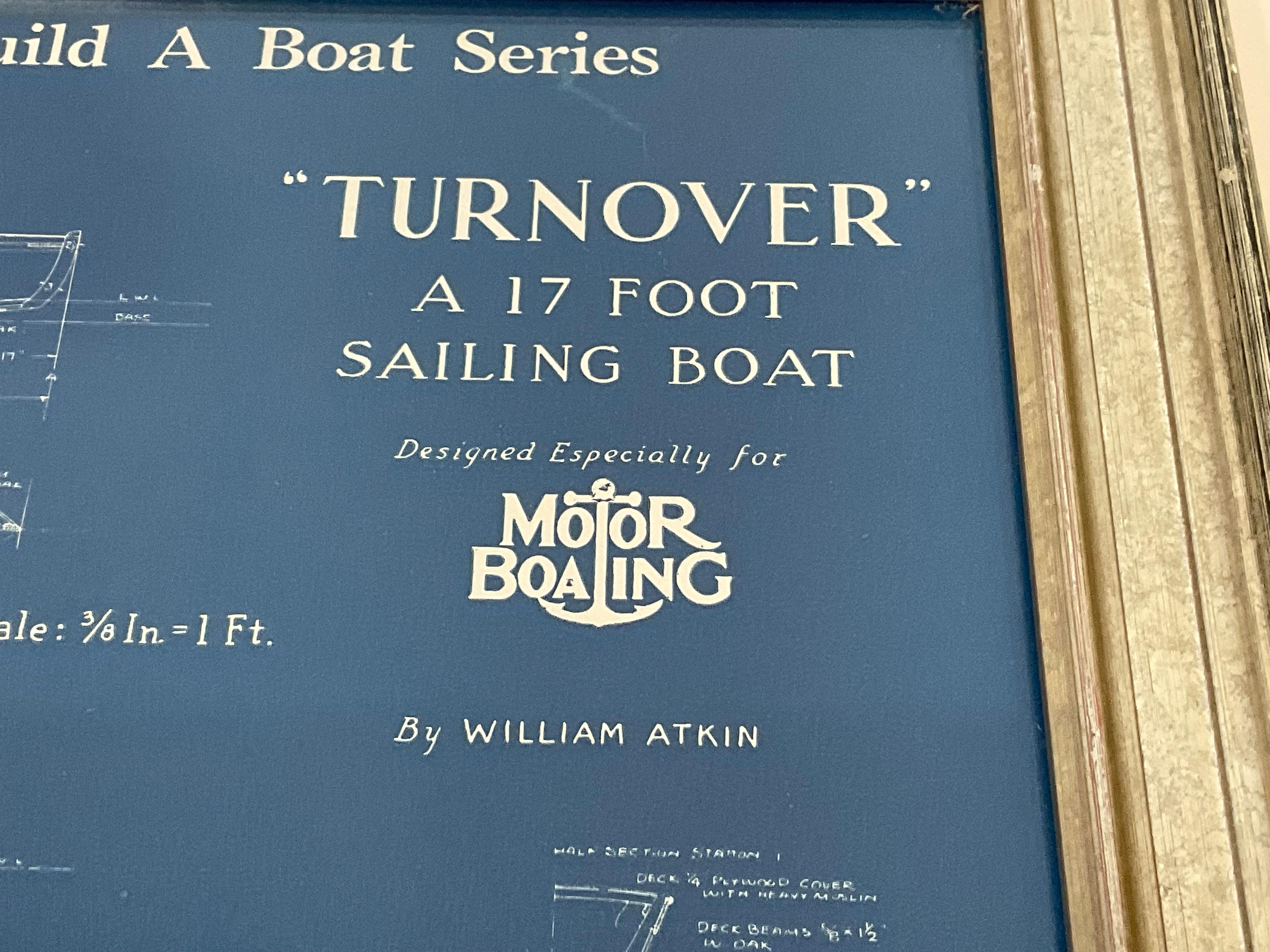 Paper Motor Boating Blueprint of Sailboat Turnover For Sale