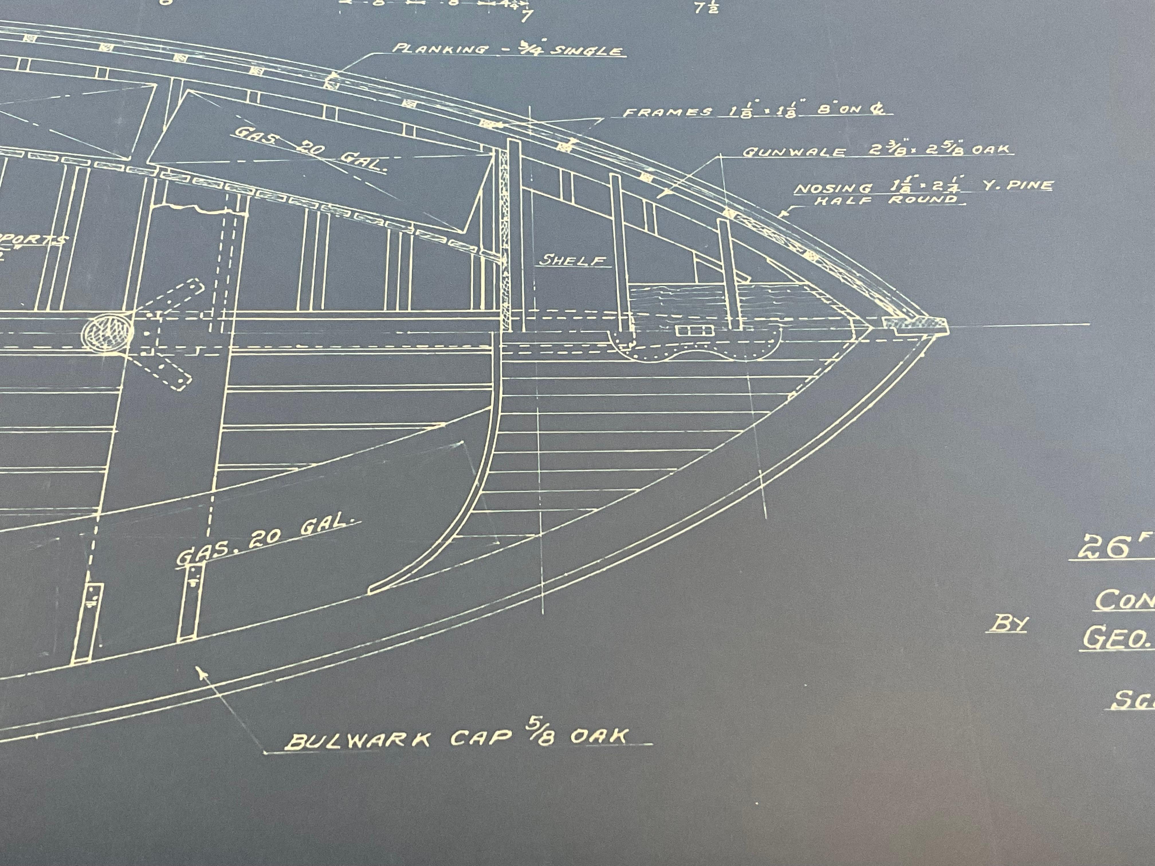 Paper Motor Lifeboat Blueprint by George Lawley Shipyard For Sale