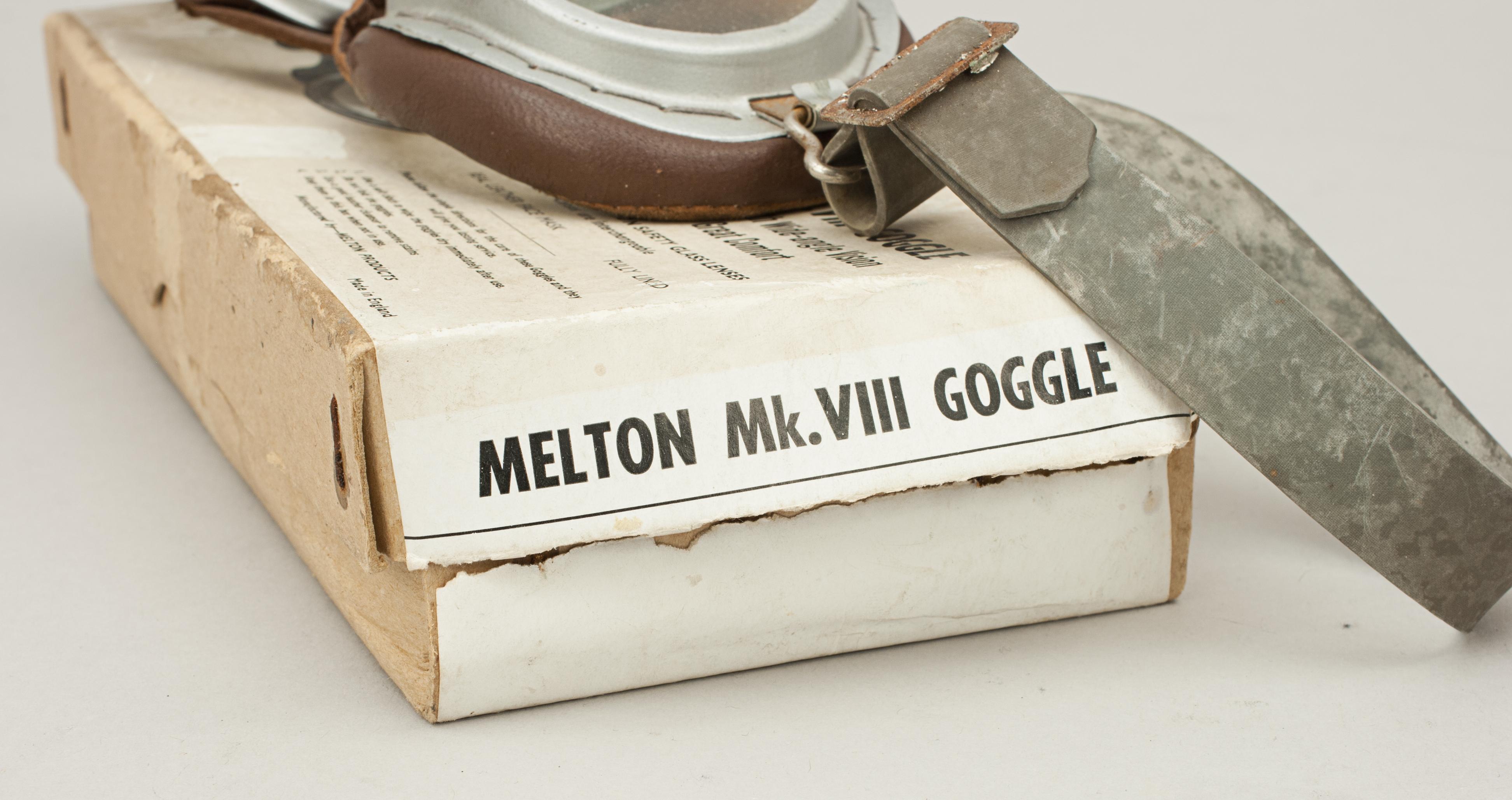Motorcycle, Motoring Goggles Melton Mk. Viii Goggles in Original Cardboard Box 2