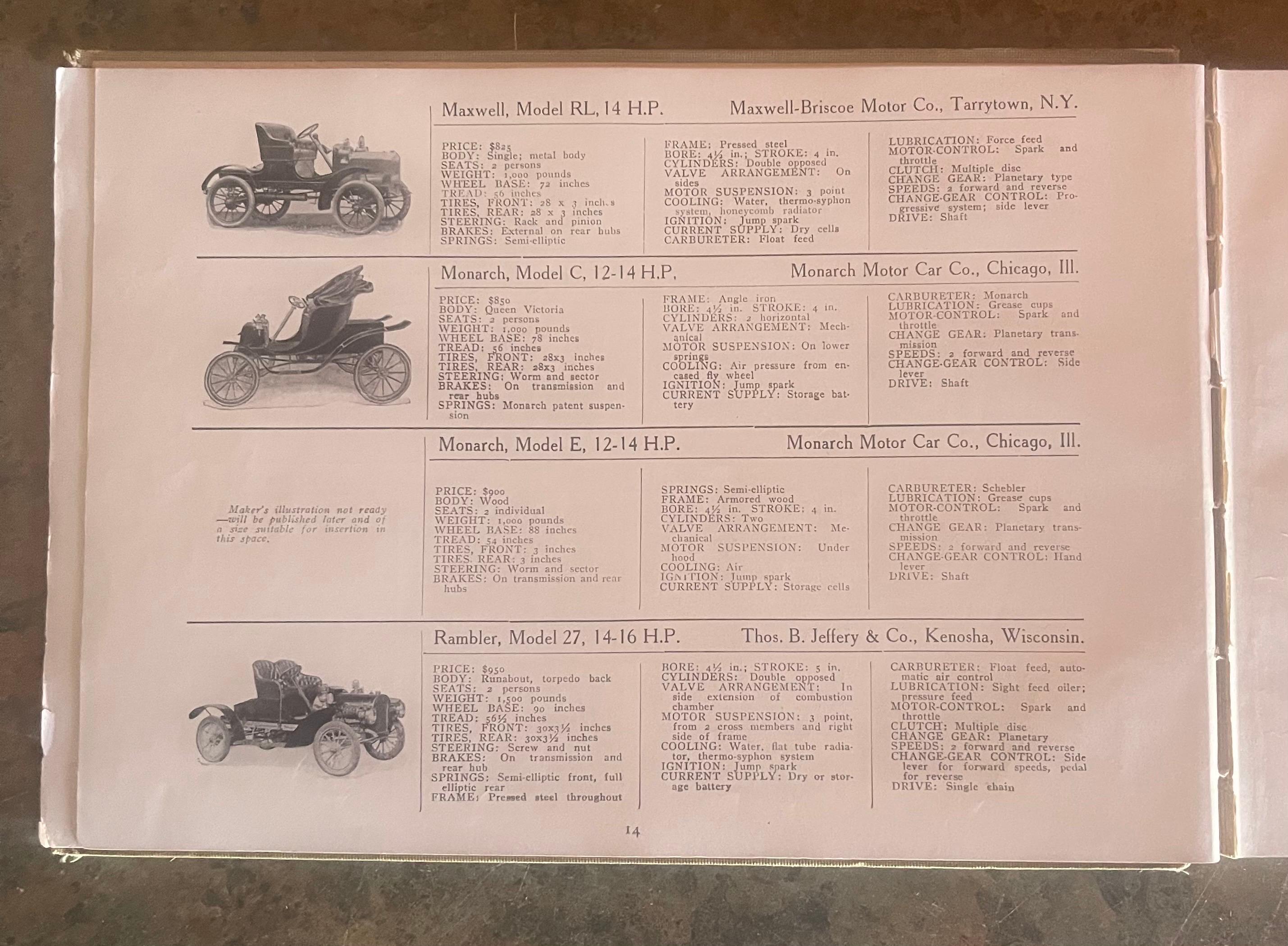 Motor's 1907 Motor Car Directory Antique Book 5