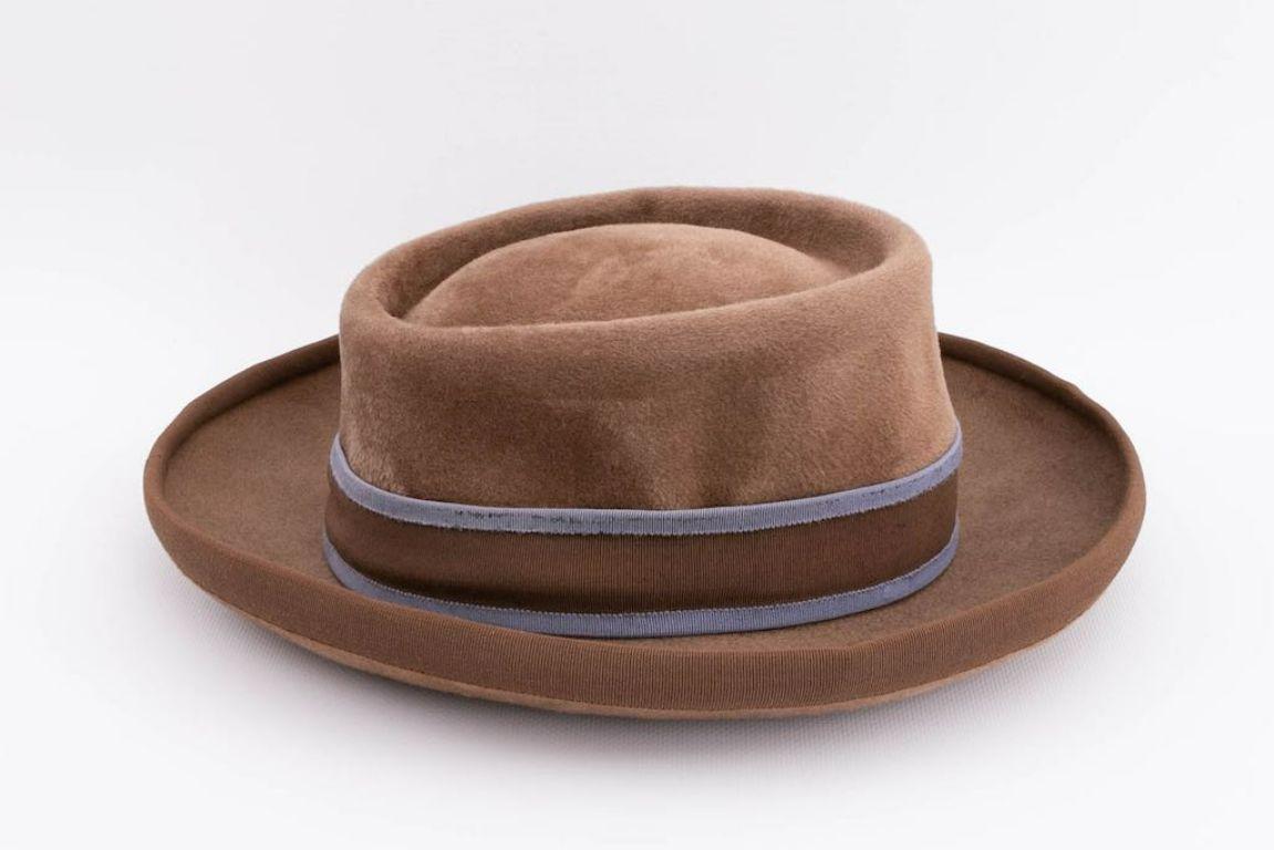 Women's Motsch Brown Shiny Felt Hat For Sale