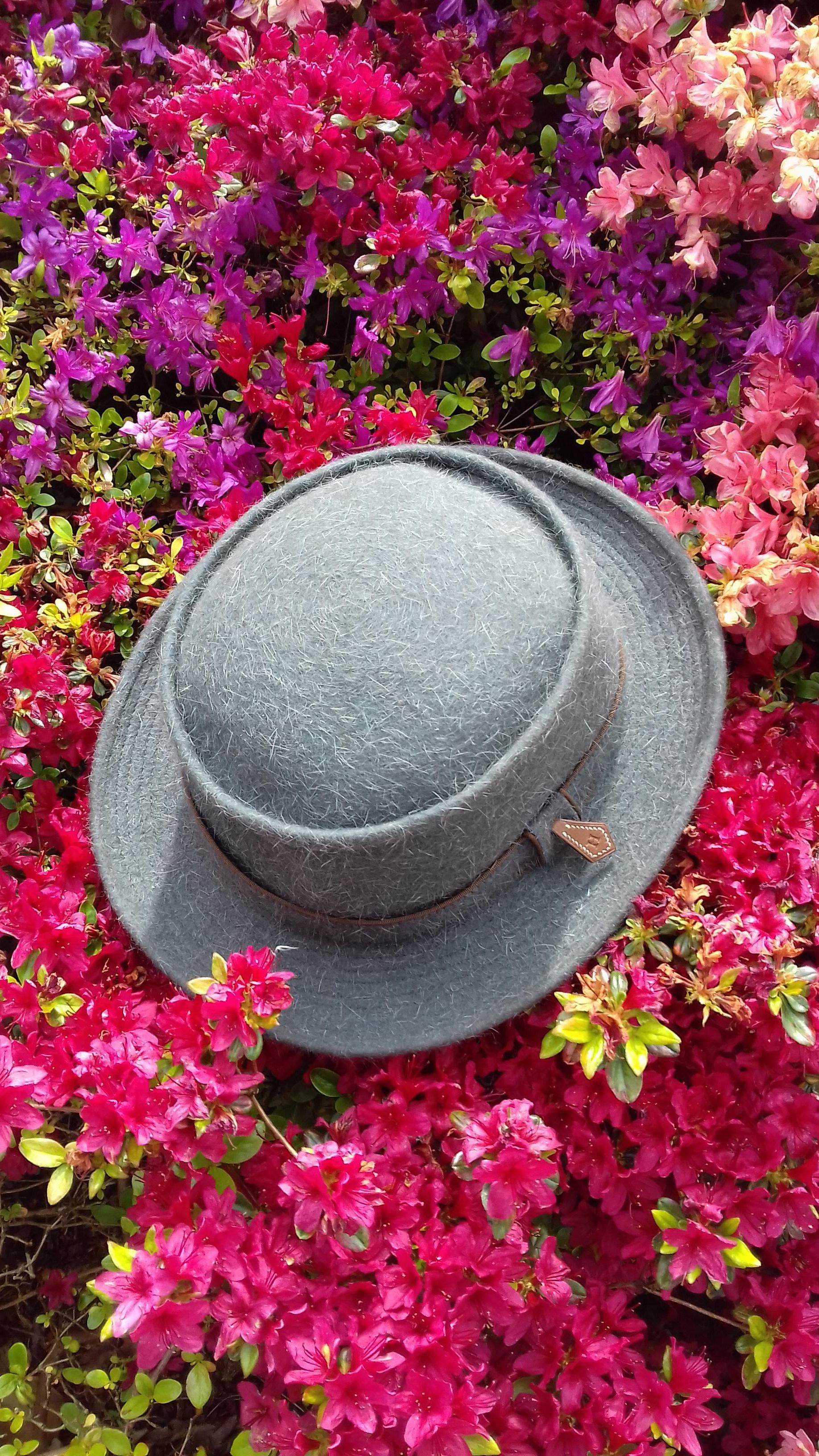 Motsch Paris for Hermès Felt Hat Grey Size 56 For Sale 6