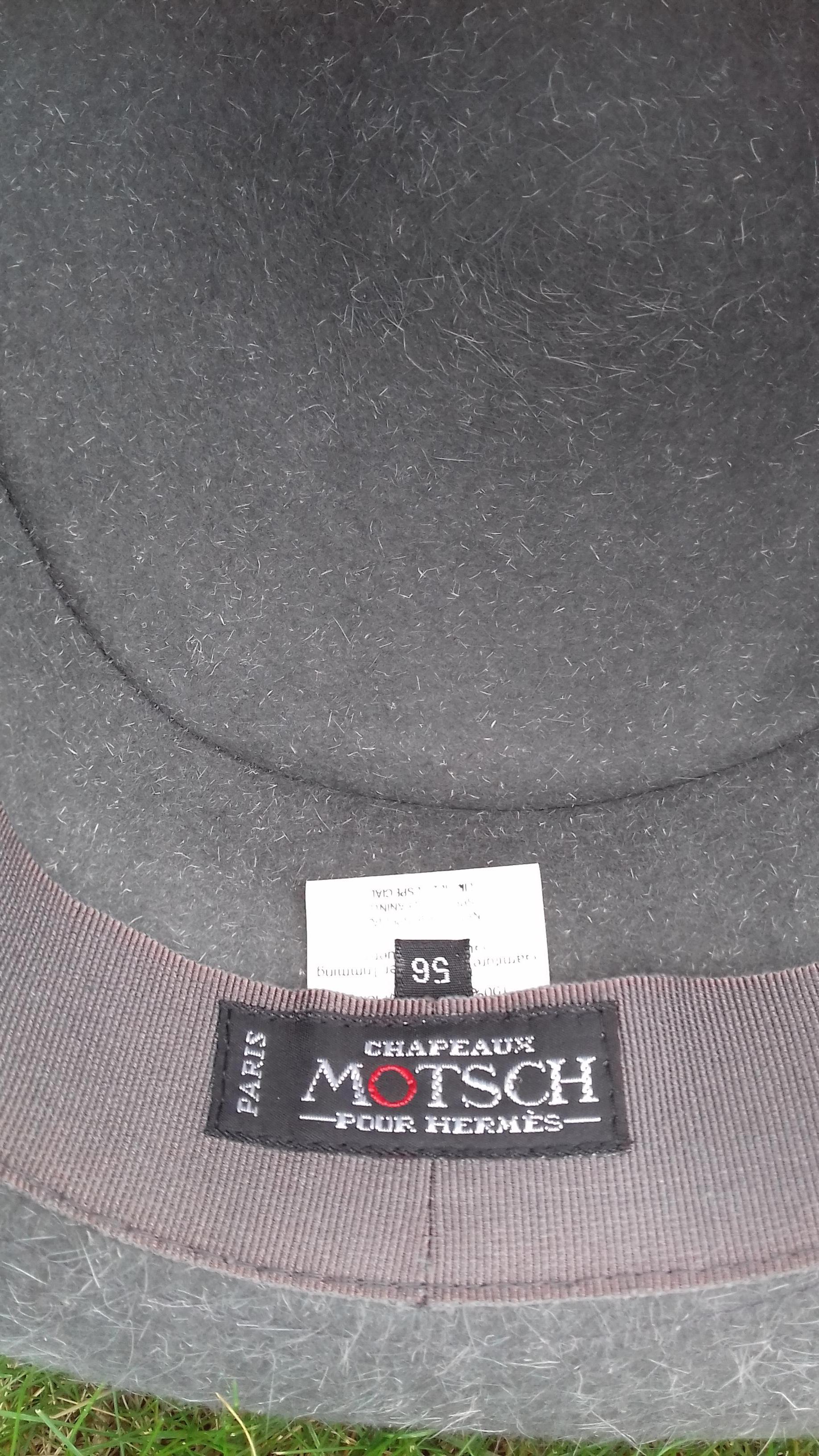 Women's Motsch Paris for Hermès Felt Hat Grey Size 56 For Sale