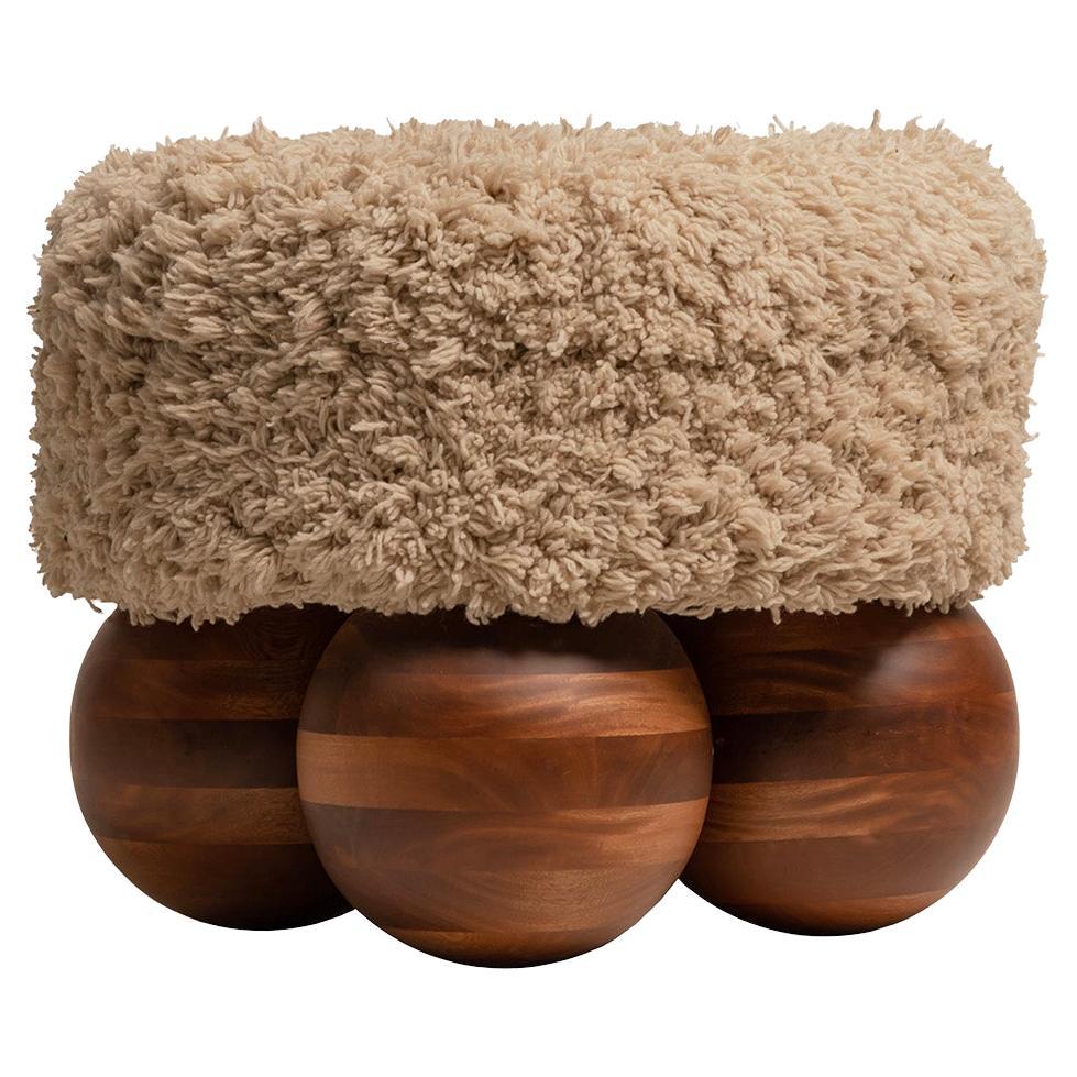 Mott Stool by Cruc Studio, Wool & Solid Wood Handcrafted Stool