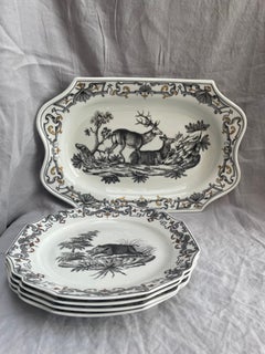 Mottahedeh Du Paquier Wildlife Reproduction Plate Set and Platter