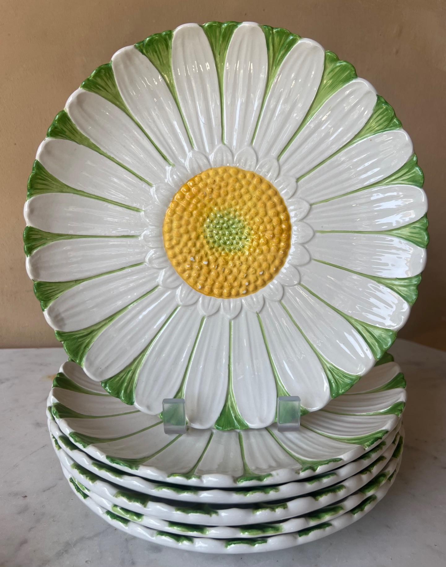 Hand-Painted Mottahedeh Italian Daisy Plates, Set of 6, C. 1960's For Sale