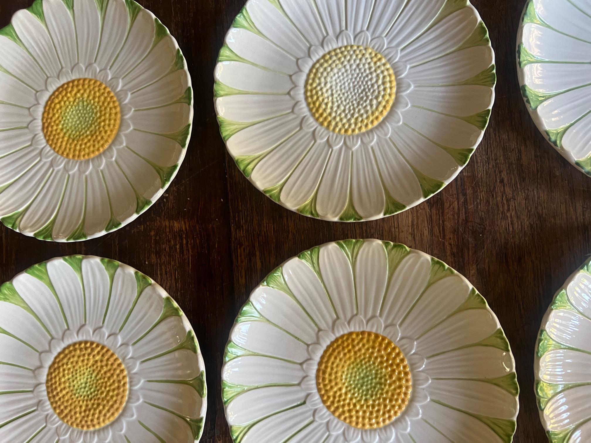 Assiettes marguerite italiennes Mottahedeh, lot de 6, vers les années 1960 Bon état - En vente à Ross, CA