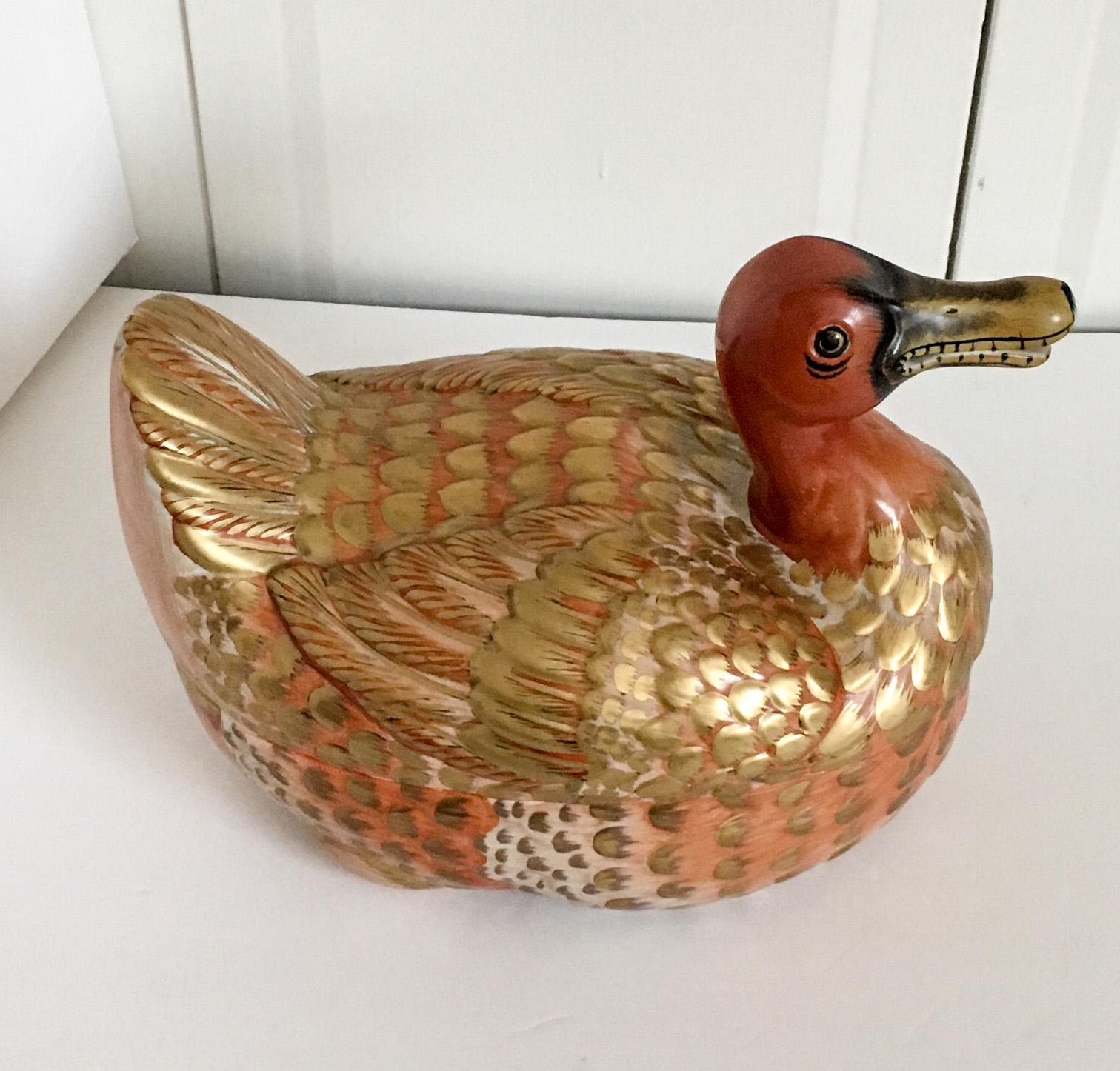 Chinese Export Mottahedeh Lowestoft Duck Tureen For Sale