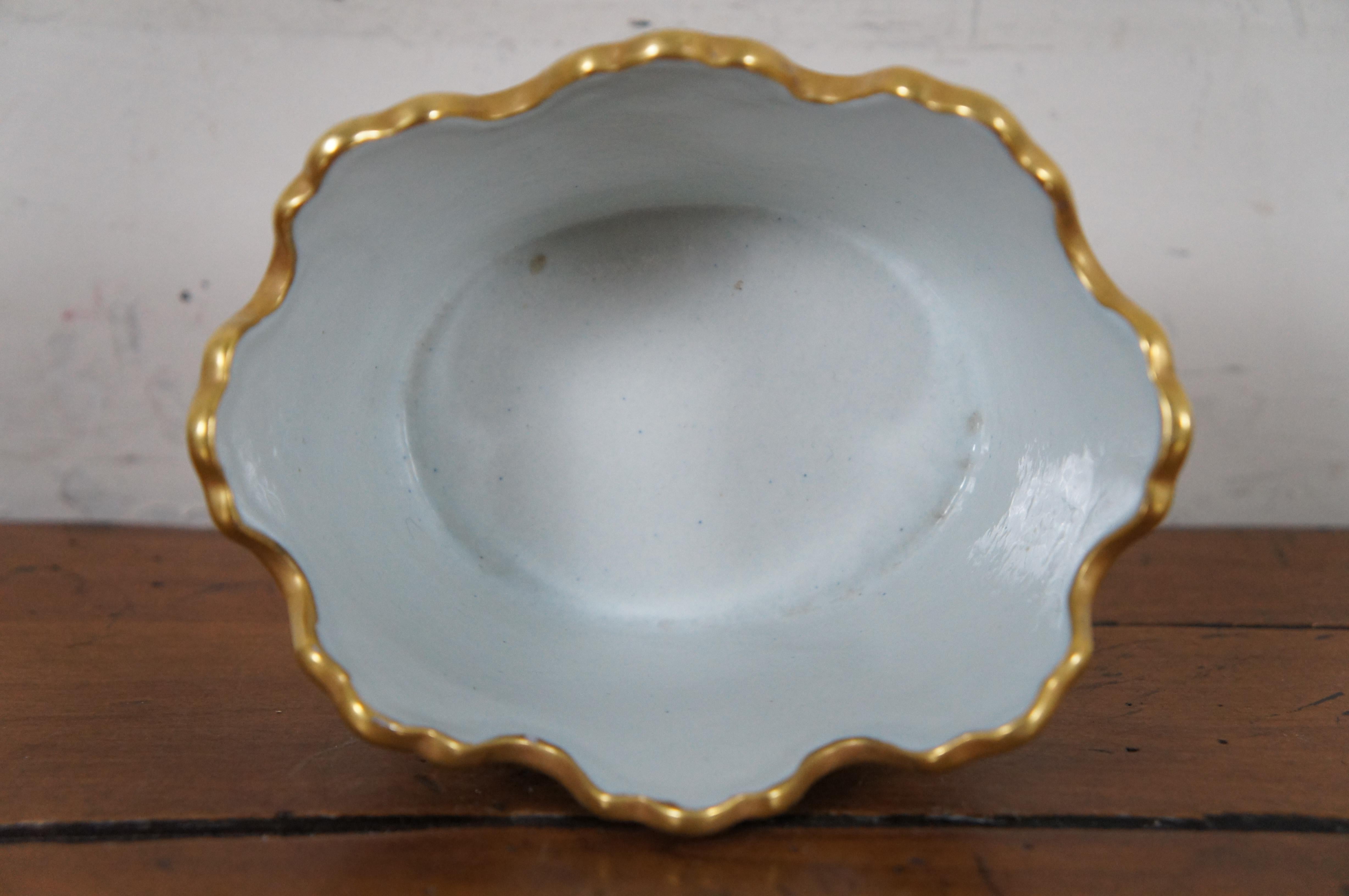 Mottahedeh Lowestoft Monteith Porcelain Scalloped Candy Nut Bowl Cachepot 1