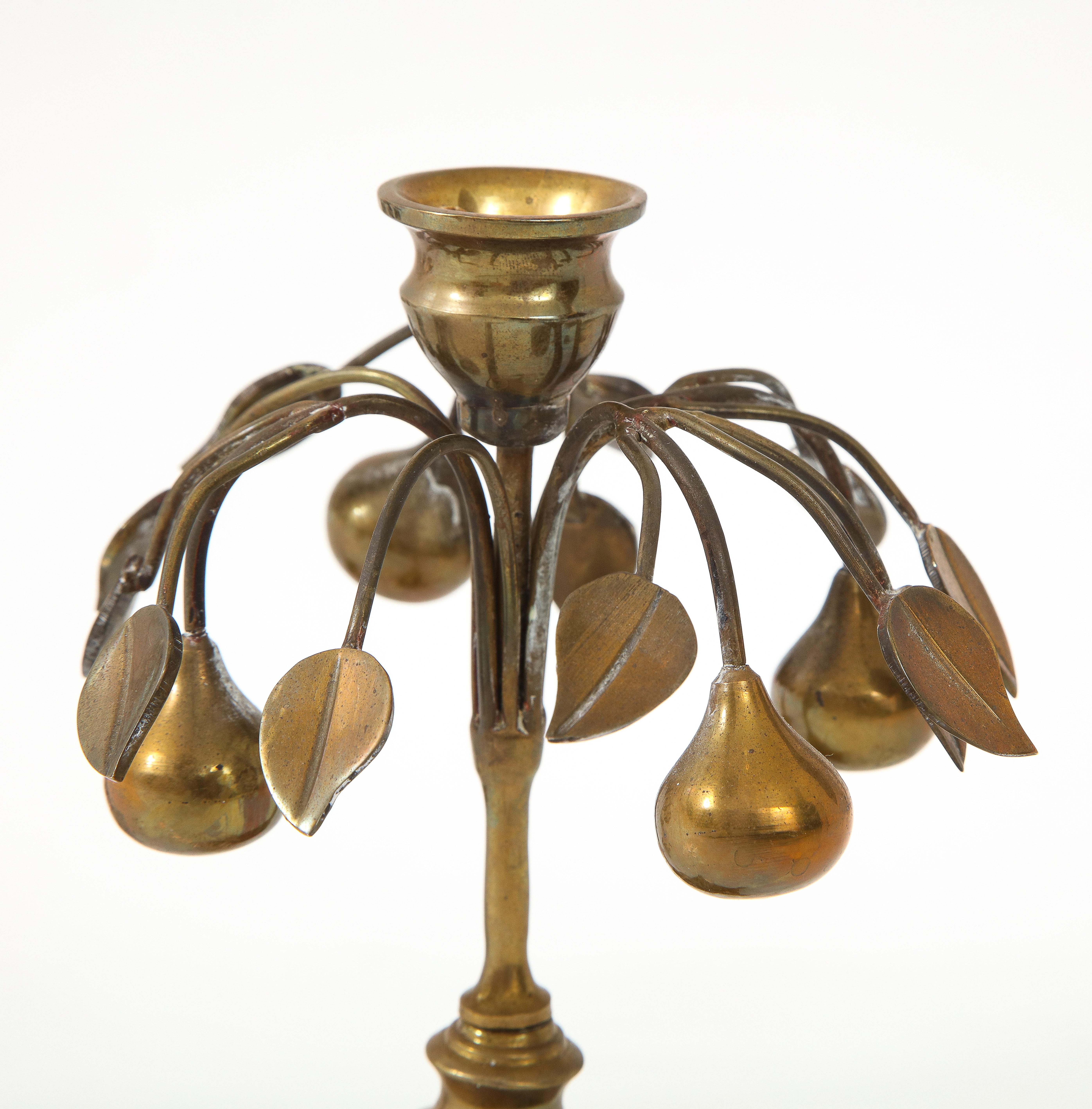 20th Century Mottahedeh Pear Tree Candlesticks For Sale