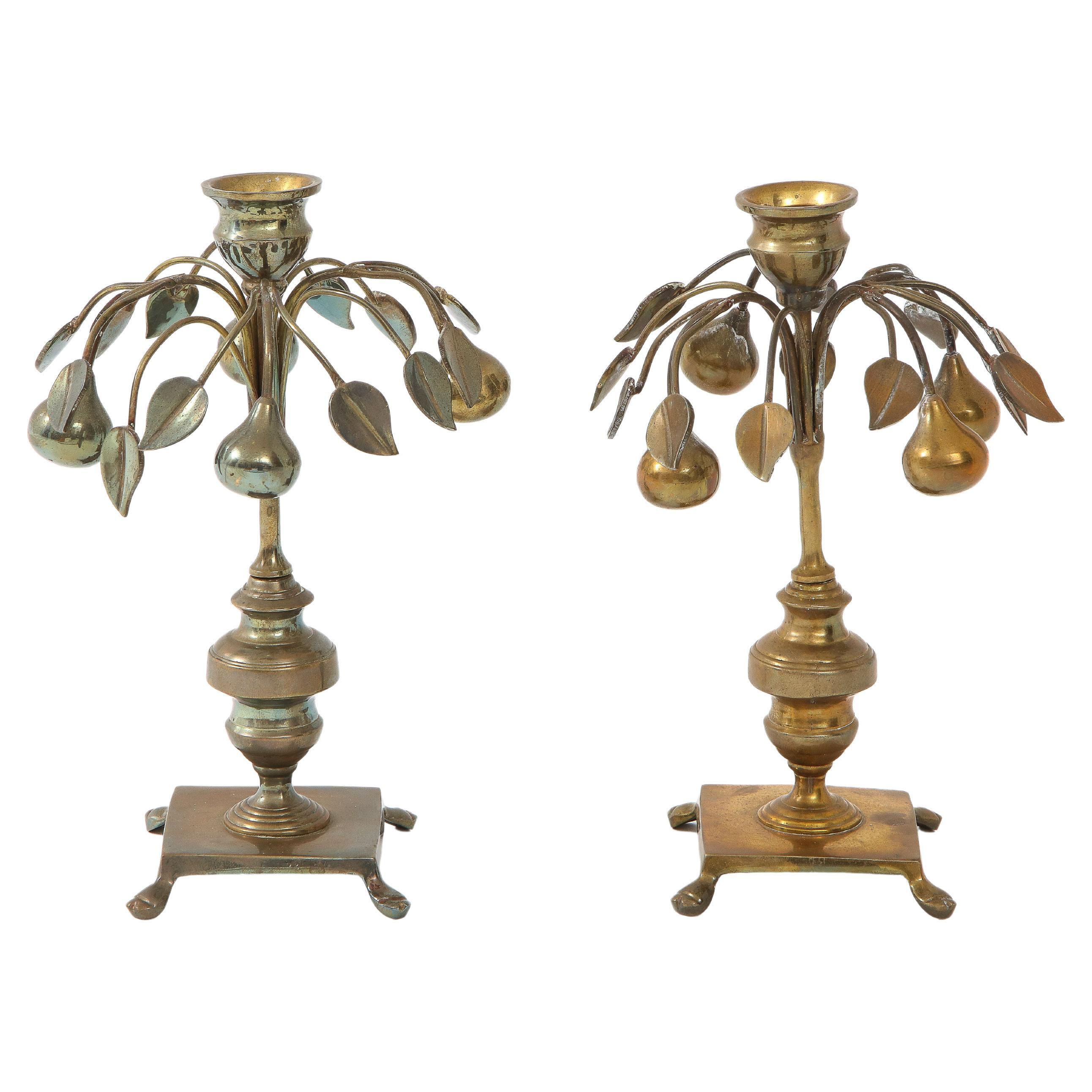 Mottahedeh Pear Tree Candlesticks For Sale