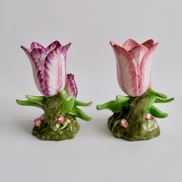 Mottahedeh Pink Pottery Tulip Vases, Reproduction of 19th Century Originals at 1stDibs