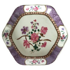 Vintage Mottahedeh Rockefeller Collection Porcelain Purple and White Jewelry Dish