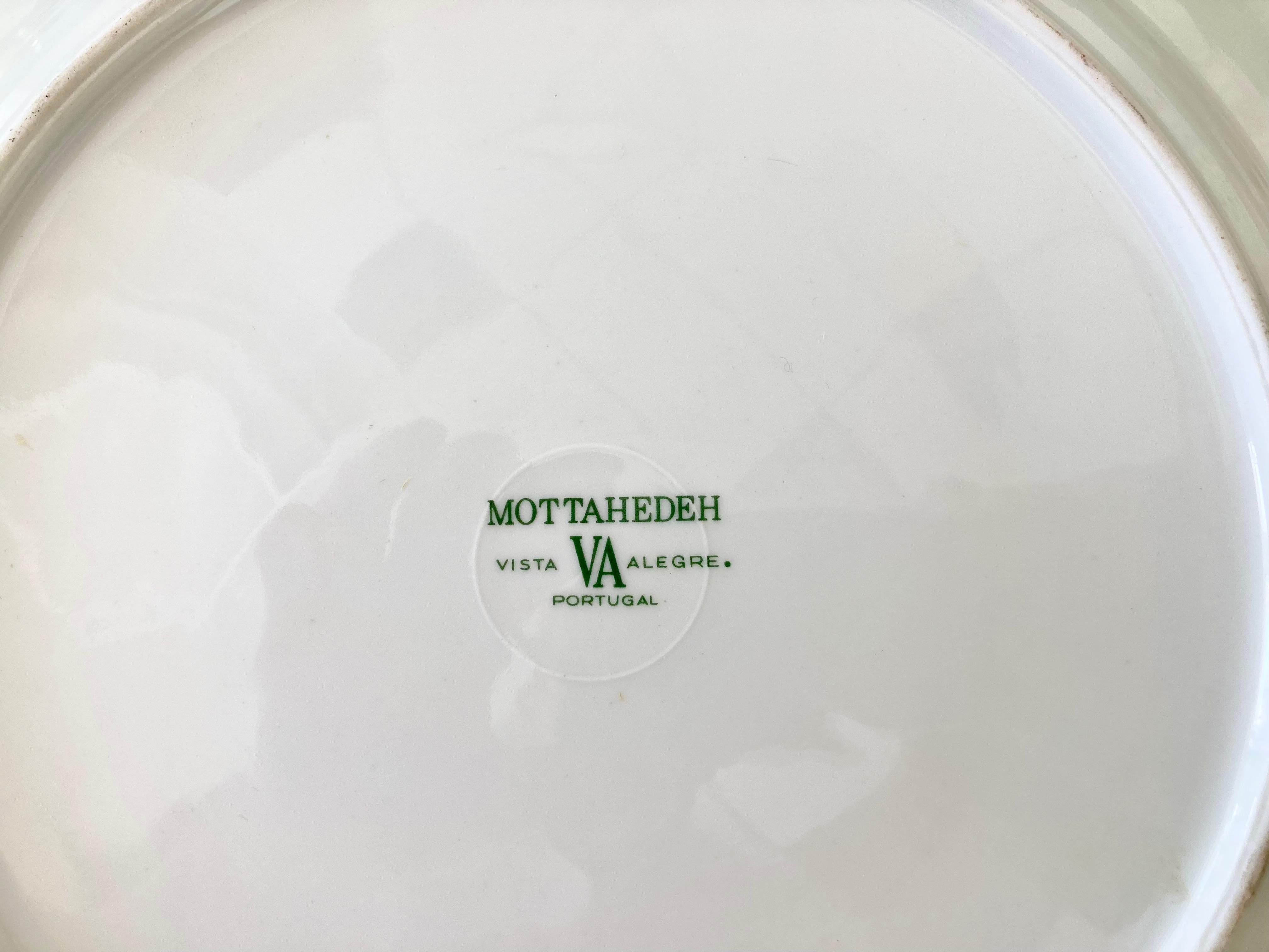 Céramique Assiettes plates à feuilles de tabac Mottahedeh, lot de 6 en vente