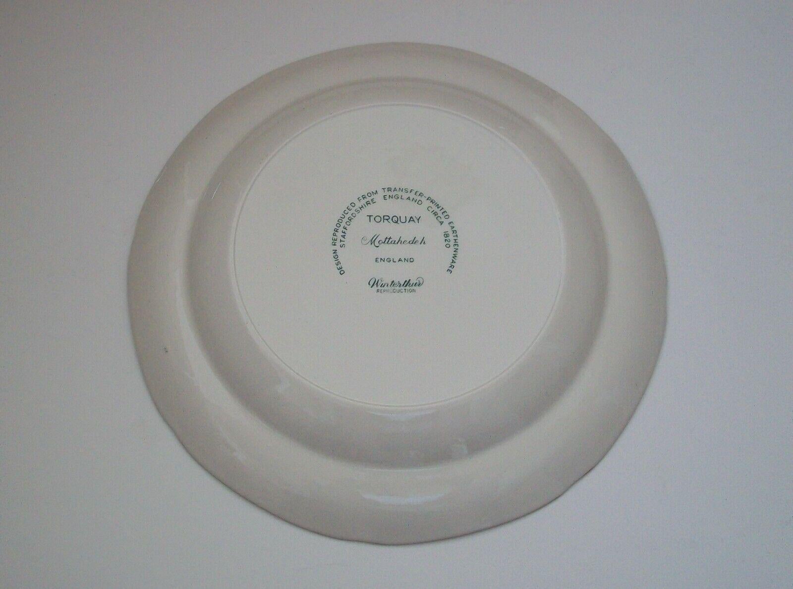 MOTTAHEDEH, Torquay, 4 Green Transfer Decorated Dinner Plates, Circa 1990's 2