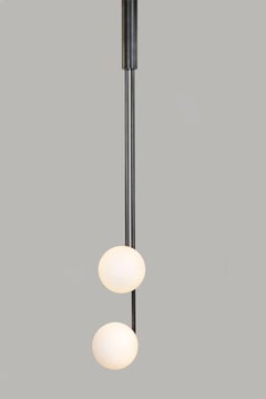 Mottle Two Glass Globe Pendant by Lamp Shaper