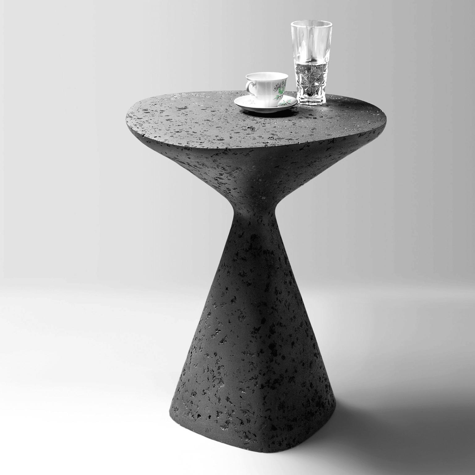 Mottled Black Side Table by Donatas Zukauskas
Dimensions: Ø 46 x H 61 cm.
Materials: Concrete, wood, recycled paper, glue, and paint.

Donatas Žukauskas
Hello, my name is Donatas Žukauskas, I am an interior designer. I have graduated Vilnius Academy