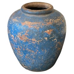 Mottled Blue Ceramic Pot, China, 19th Century