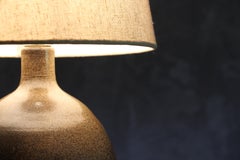Mottled Brown Ceramic Lamp Attributed to Roland Zobel, Ruelland Style c.1970