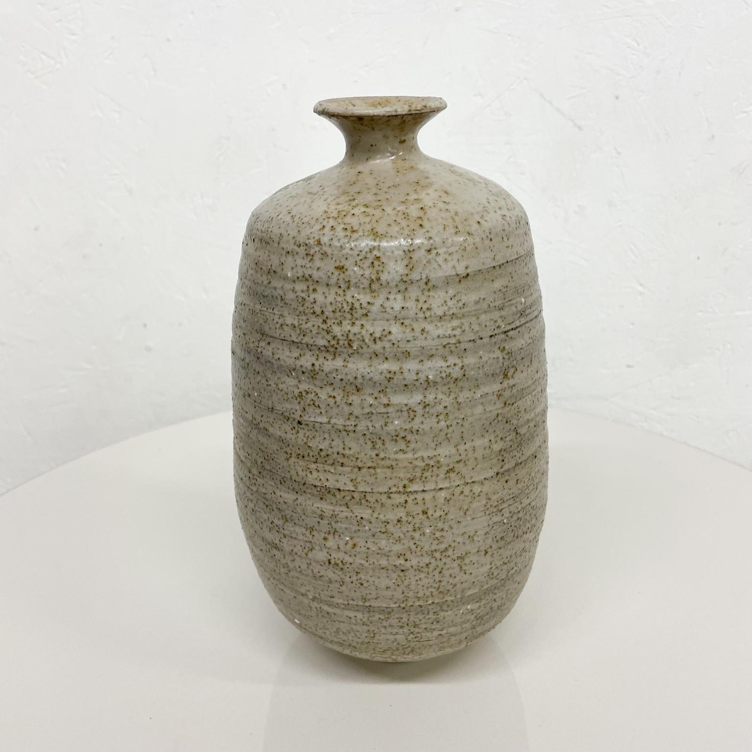 Mottled Earth Speckled Pottery Vase Mid-Century Modern Art 1960s 2