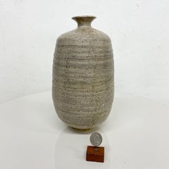1960s Mottled Earth Pottery Vase Mid-Century Modern Art