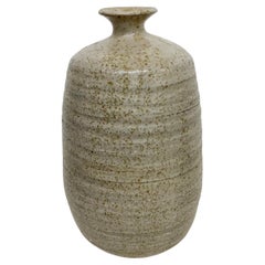 Mottled Earth Speckled Pottery Vase Mid-Century Modern Art 1960s