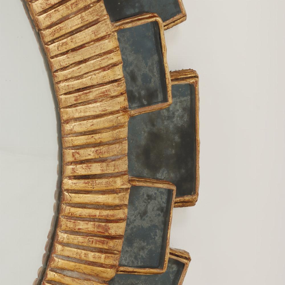 A Mottled Glass & Resin Convex Mirror, in the 