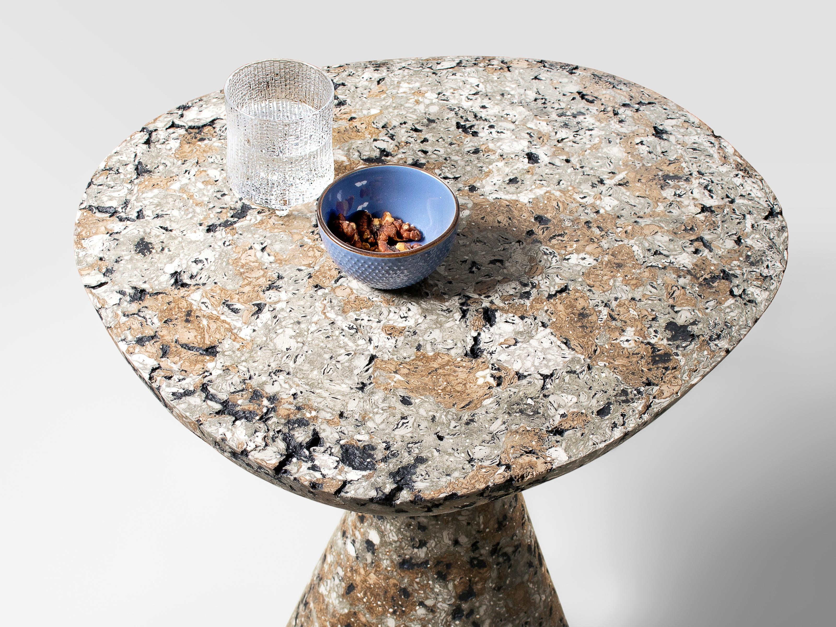 Contemporary Mottled Side Table by Donatas Zukauskas For Sale
