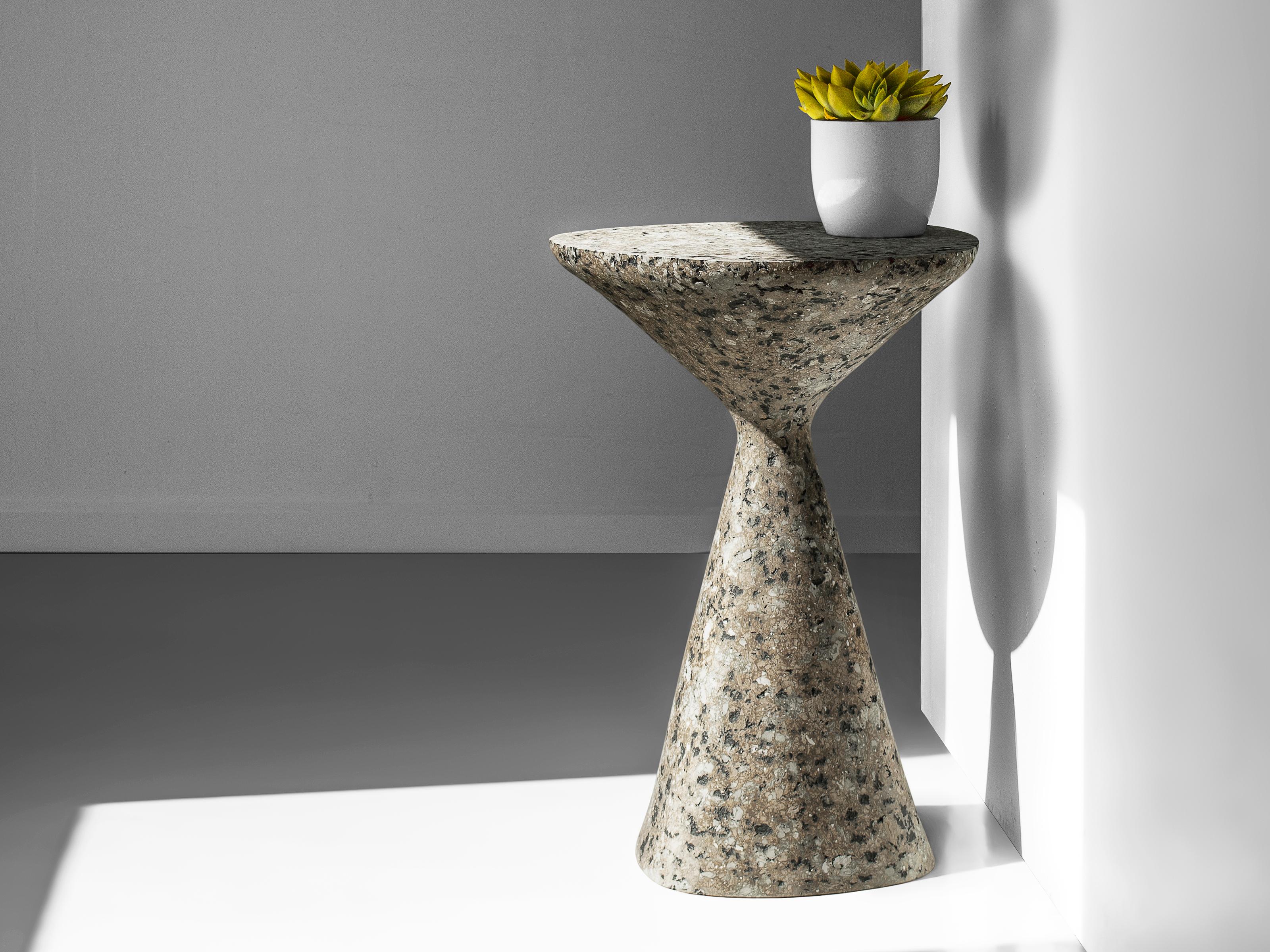 Concrete Mottled Side Table by Donatas Zukauskas For Sale
