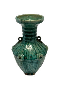 Mottled Emerald Crackle Glaze Vase, China, Contemporary