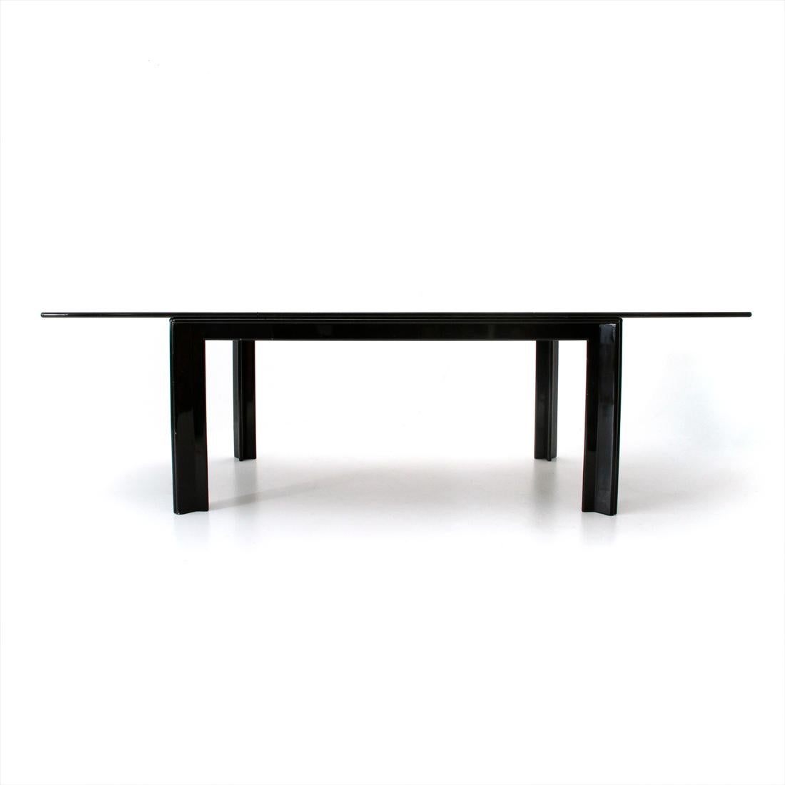 Mid-Century Modern Mou Lacquered Black Table by Tobia Scarpa for Molteni, 1970s