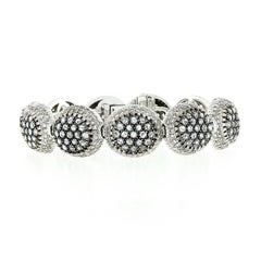 Mouawad Pulsera de oro de 18 quilates con roseta de diamantes redondos y talla rosa 12.08ctw