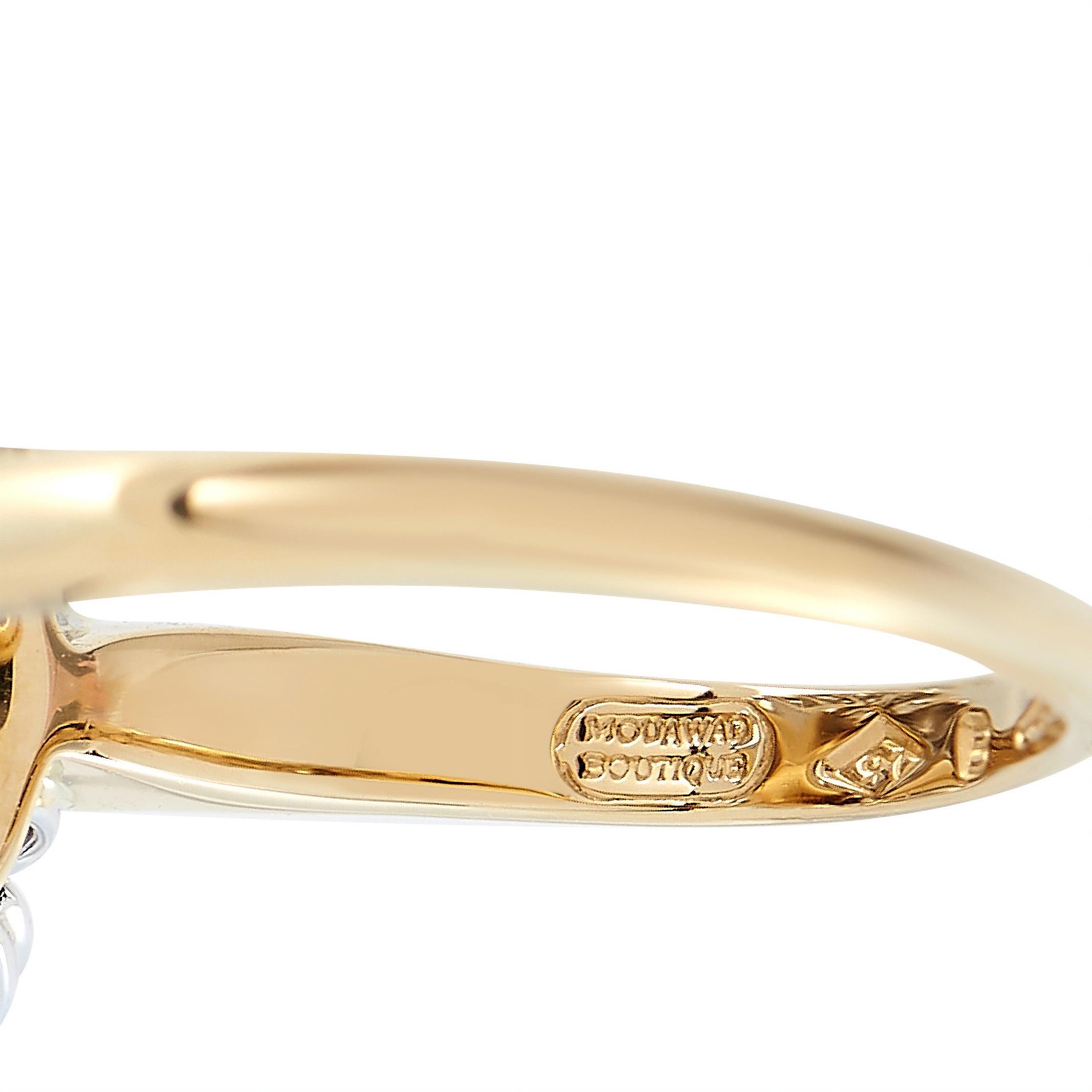 Mouawad 18K Yellow and White Gold 2.01ct Diamond Statement Ring In Excellent Condition In Southampton, PA