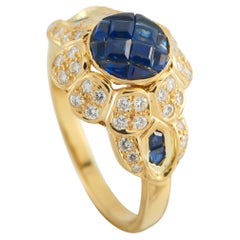 Anillo Mouawad de oro amarillo de 18 quilates con diamantes y zafiros MV27-052026