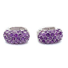 Mouawad amethyst art deco clip on earrings 18k white gold