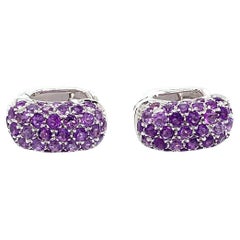 Mouawad amethyst art deco clip on earrings 18k white gold
