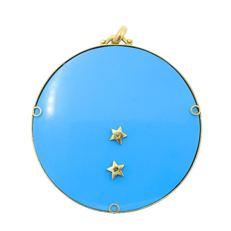 Ciondolo Aris in oro 18k con pietre preziose in resina in vendita 1