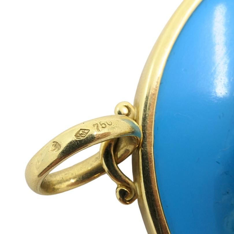 Ciondolo Aris in oro 18k con pietre preziose in resina in vendita 2
